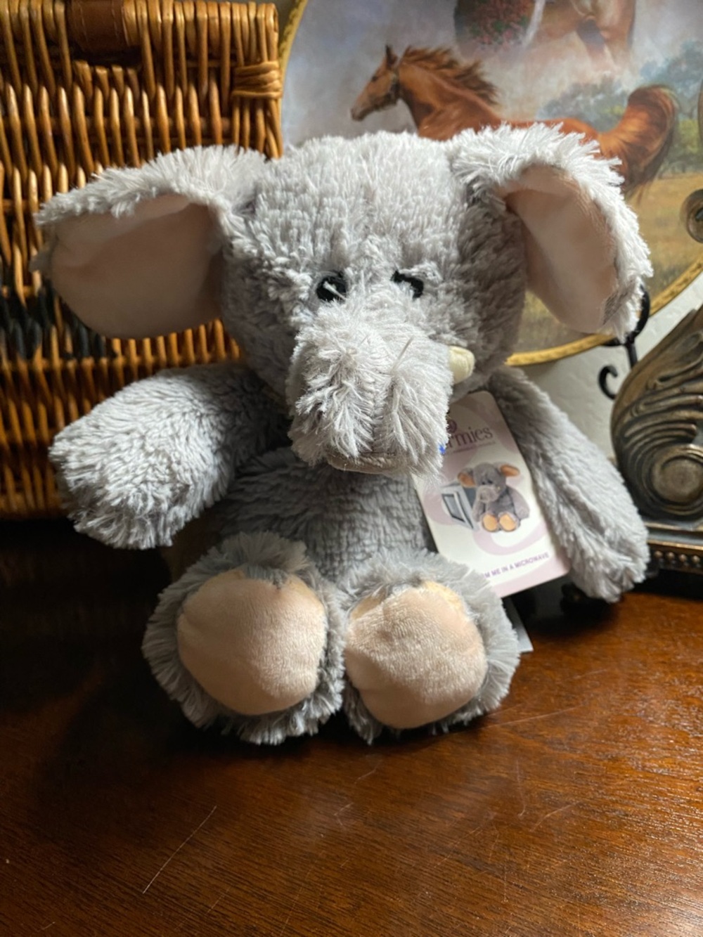 Warmies Microwavable & Weighted Stuffed Animals, Gray Elephant Comfort Plush Pet